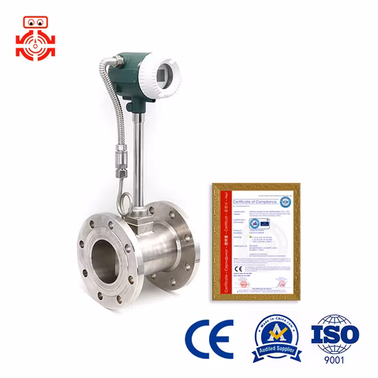 DN100 Factory Price Flue Gas Mass Air Vortex Flow Meter with Totalizer