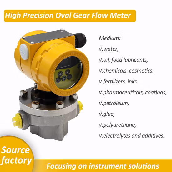 Analog Output Diesel Fuel Oil Flow Meter Oval Gear Flowmeter Supplier Low Cost Positive Displacement Heavy Fuel Oil Oval Gear Flow Meter